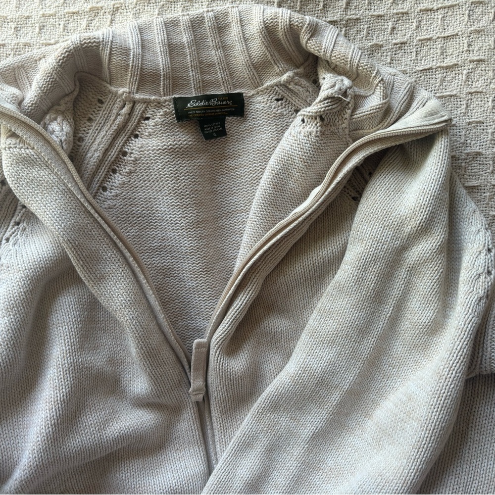Vintage Eddie Bauer White Knit Jacket